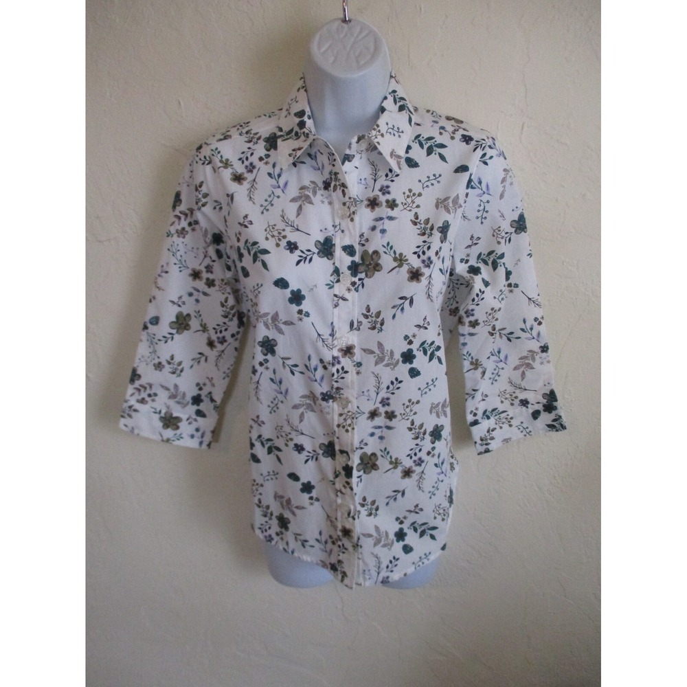National Floral Print Shirt Size Petite XS PXS NWOT